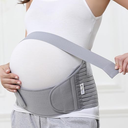 NeoTech Care Pregnancy Belly Band, Maternity Belt, for Pregnancy Belly Support, Back/Pelvic Support (Size XL, Grey Color)