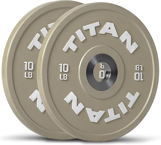 Titan Fitness Elite Olympic Bumper Plates, Competition Weight Plates, Rubber with Steel Hub Insert, Sold as a Pair, for Olympic Weightlifting and Cross-Training Workouts