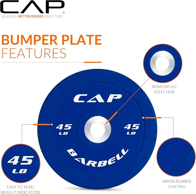 CAP Barbell Rubber Olympic Bumper Plate | Multiple Options/Colors