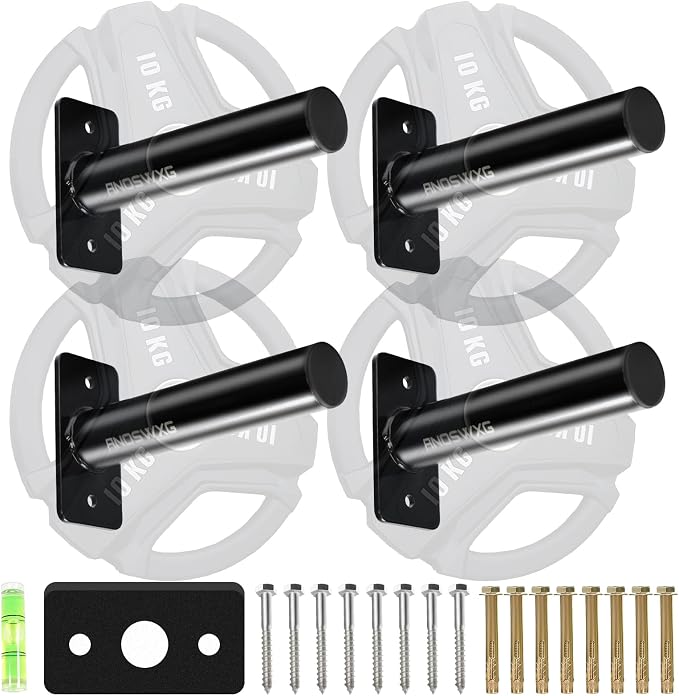 Wall-Mounted Strength Training Plate Storage Rack – Heavy Duty 2” Weight Plate Holder with Foam Padding, Bumper Plate Storage for Home Gym, Garage, and Power Rack.The outer surface of 1-pack and 2-pack products is bright color.4 Pack,6 Pack and 8 Pack ...