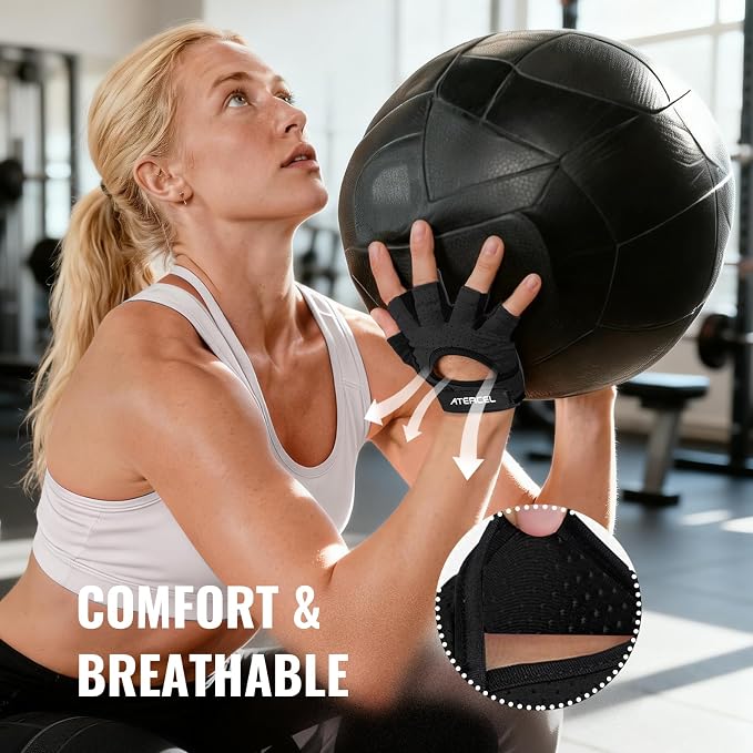 ATERCEL Gym Gloves for Women, Workout Gloves for Gym Weightlifting Exercise | Full Palm Protection | Breathable & Lightweight | For Men & Women | Cycling & Climbing Ready