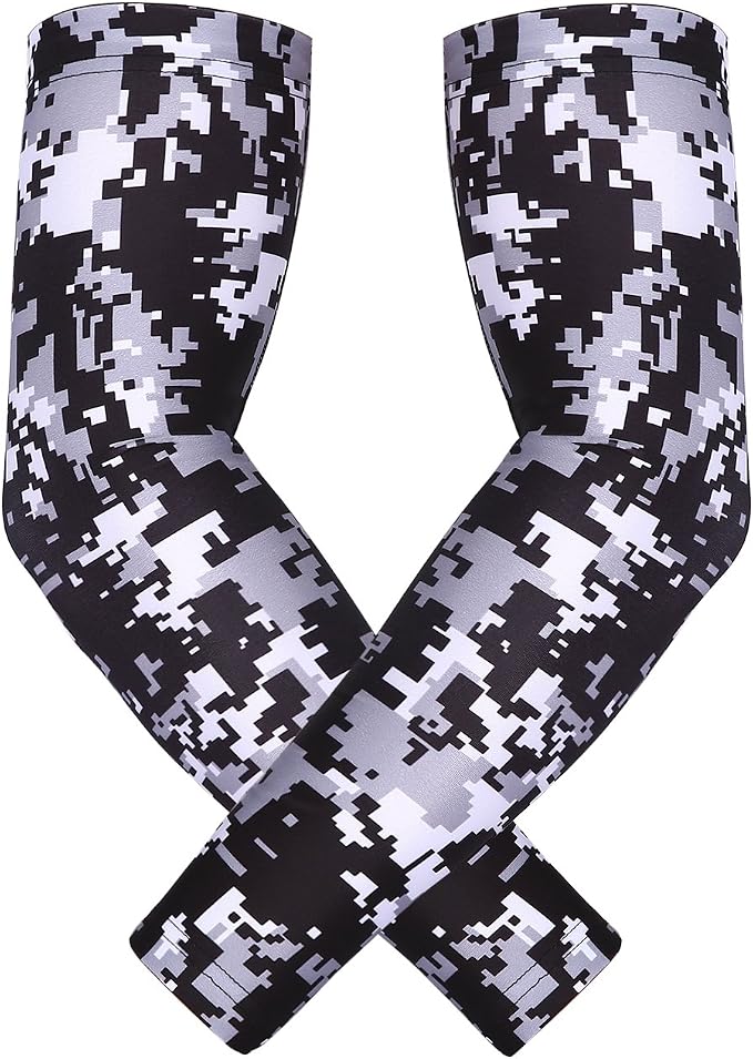 HDE Arm Compression Sleeves for Kids Basketball Shooting Sleeve Youth Sports Cooling Sun Protection Football Baseball 1 Pair