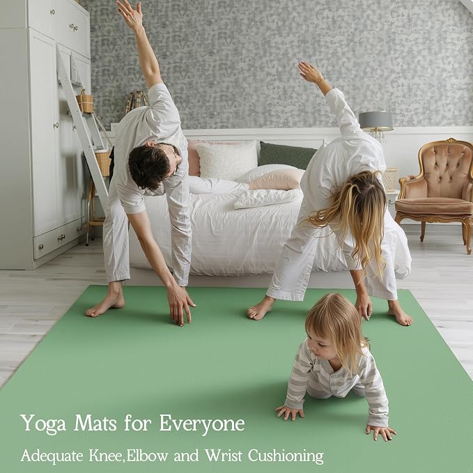 VTORY Extra Large Yoga Mat 6'x 4', (6mm /8mm), Thick Workout Mat | Non-Slip, Durable Exercise Mat for Home , Yoga, Pilates, Stretching