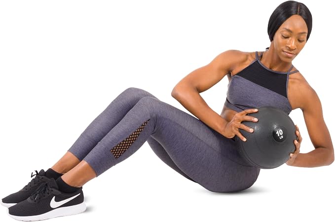 ProsourceFit Slam Medicine Balls 5, 10, 15, 20, 25, 30, 50lbs Smooth and Tread Textured Grip Dead Weight Balls for Strength and Conditioning Exercises, Cardio and Core Workouts