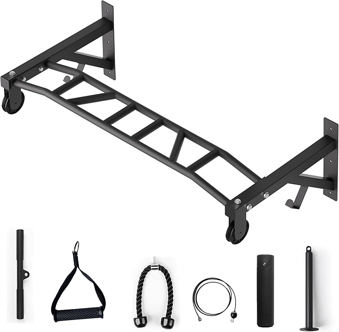 Upgrade Pull Up Bar Wall Mounted,Heavy Duty Multi Grip Chin Up Bar for Strength Training, 600 lbs Capacity, Durable Steel Construction, Perfect for Home and Garage Workouts