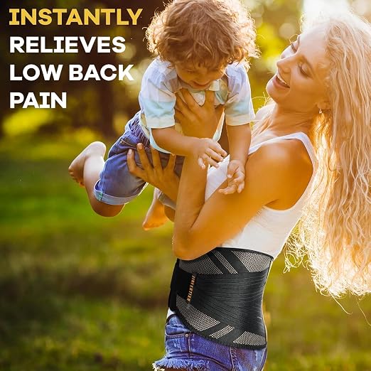 Copper Back Brace for Lower Back and Sciatica Pain Relief, Medium | Adjustable Support System | Superior Comfort - Supports for Sciatica, Herniated Disc, Scoliosis, Heavy Lifting and Work