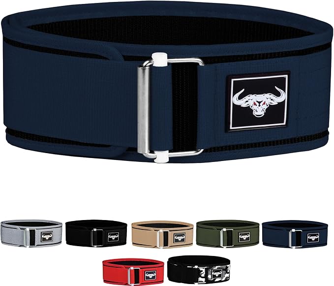 IBRO Quick Locking Premium Weight Lifting Belt - Back Support for Powerlifting, Cross Training & Gym Bodybuilding - 4 Inch Nylon Men and Women with Metal Buckle for Core Stability
