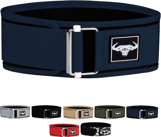 IBRO Quick Locking Premium Weight Lifting Belt - Back Support for Powerlifting, Cross Training & Gym Bodybuilding - 4 Inch Nylon Men and Women with Metal Buckle for Core Stability