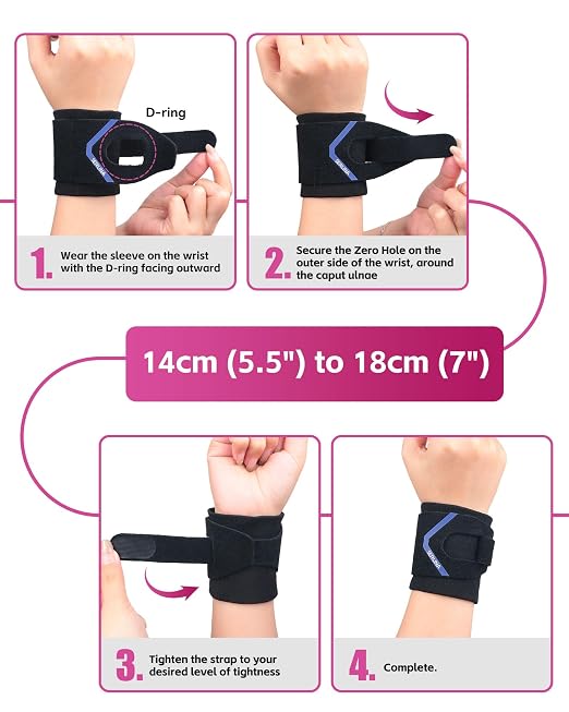 Wrist Brace for TFCC Tears with Adjustable Wrap, Black | Comfortable Wirst Support Brace for Ulnar Sided Pain, Repetitive Use Injury, Tendonitis, Bowling, Right & Left Fit