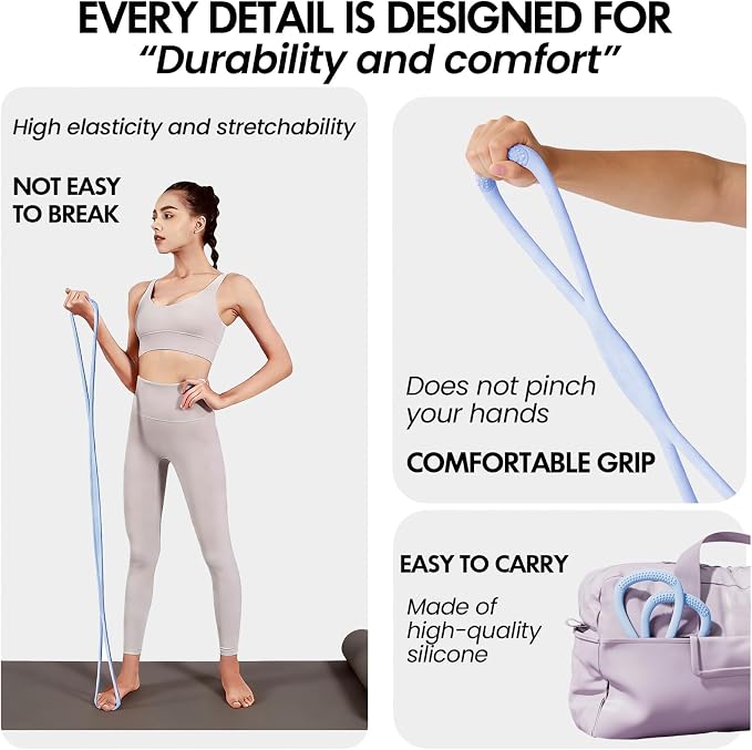 Figure 8 Resistance Band, Figure 8 Resistance Bands for Women Men,Resistance Band Figure for Working Out, Non-Slip Handles, Home Gym, Yoga & Physical Therapy