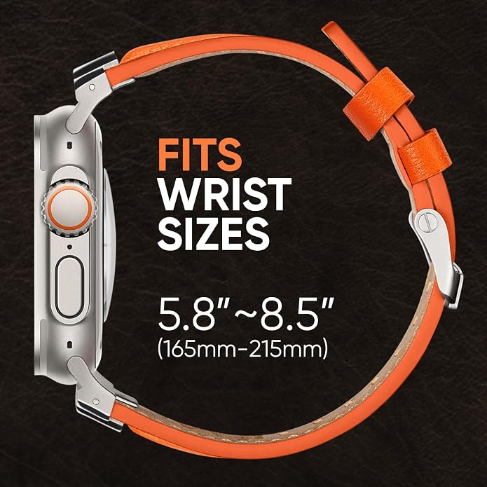 Suitisbest Leather Band Compatible for Apple Watch Ultra Band 49mm 46mm 45mm 44mm 42mm 41mm 40mm, Genuine Leather Replacement Strap for iWatch series 11 10 9 8 7 6 5 4 3 2 1, SE 3 2 1, Ultra 3 2 1