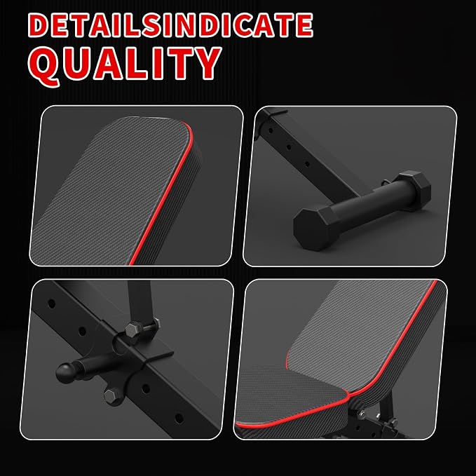 K KiNGKANG Adjustable Weight Bench, Foldable Home Gym, 1050lbs Capacity | Heavy-duty steel frame, 1050lbs max load, 8-level backrest adjustment, no assembly required, compact foldable design