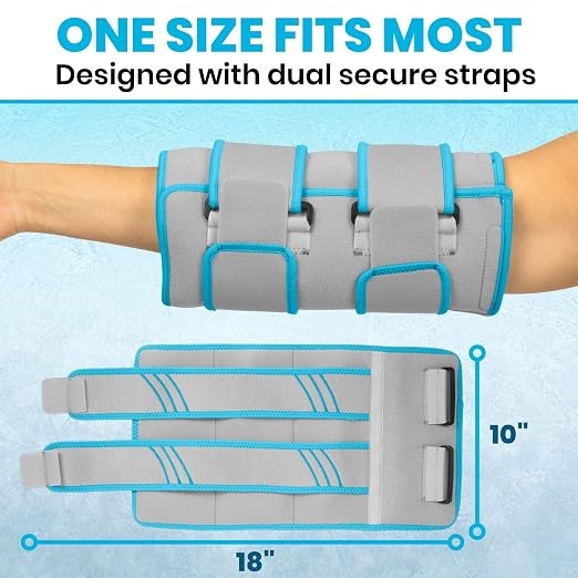 Vive Elbow Ice Pack Wrap - Ultra Cold Gel Ice Pack for Injuries Reusable | Elbow Support Compression for Cold/Hot Therapy - Adjustable for Men/Women, Sports Recovery, Arthritis, Tendonitis Pain Relief