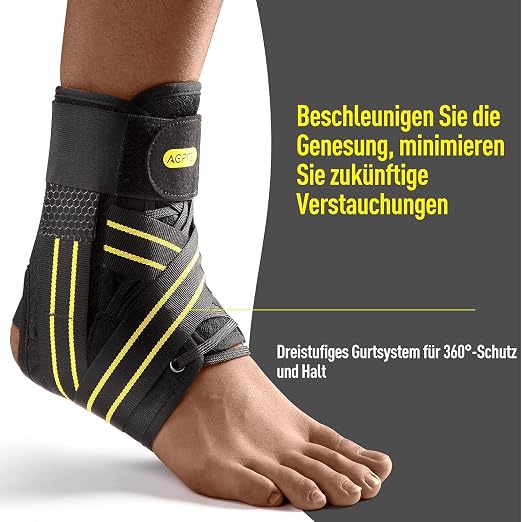 Ankle Brace for Women Men, Lace Up Foot Stabilizer for Sprained Ankle | 2 Removable Side Stabilizers, Quick Lace-Up, Figure 8 Support, Adujustable, Fit for Achilles Tendonitis, Injured Ankle