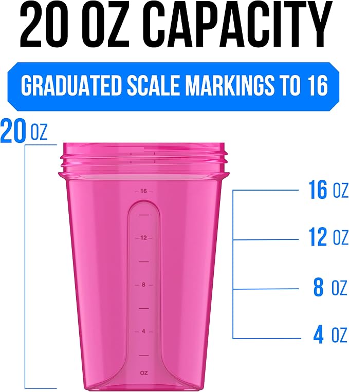 VELOMIX 2 Pack 20oz Protein Shaker Bottle for Protein Mixes, Black | 2x Wire Whisk, Leak Proof Shaker Cups for Protein Shakes, Stackable, Dishwasher safe, BPA free, Pre Workout and Fitness ready