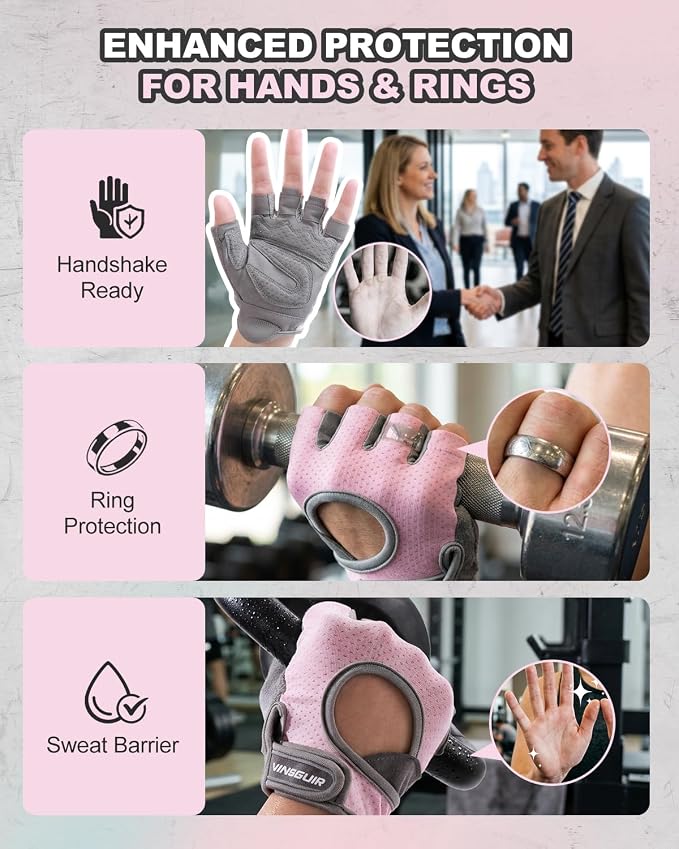 VINSGUIR Workout Gloves for Women and Men, Breathable Weight Lifting Gloves for Gym Exercise, Fitness, Training, and Cycling, with Excellent Grip and Cushion Pads