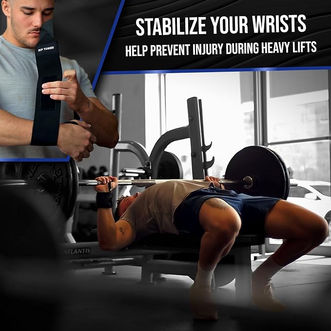Rip Toned Wrist Wraps for Weightlifting – USPA & USAPL Approved – Stiff or Flex – 18" Gym Wrist Straps with Thumb Loop – Maximum Support for Men & Women