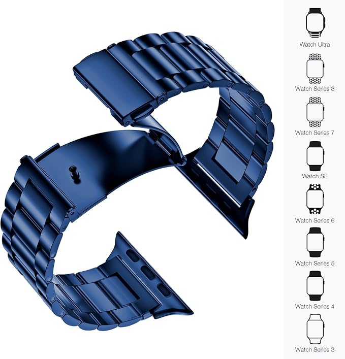 EPULY Metal Band Compatible with Apple Watch Bands for Men 42/44/45/46/49mm | Stainless Steel Strap Suitable for Business Setting & Everyday Wear, Fits iWatch Bands Series 11 10 9 8 7 6 5 4 SE/Ultra3 2 1