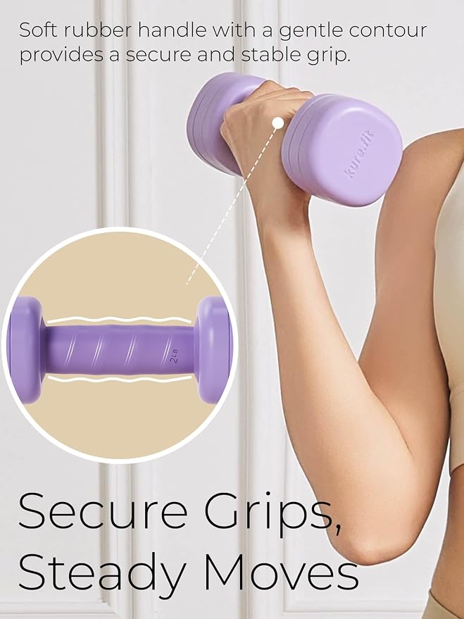 Adjustable Dumbbell Set｜2LB 3LB 4LB 5LB Light Hand Weights for Women｜One-Twist Weight Adjustment｜Non-Slip Curved Grip Handle｜Free Weights for Home Gym, Rehab, Pilates, Yoga, Strength Training