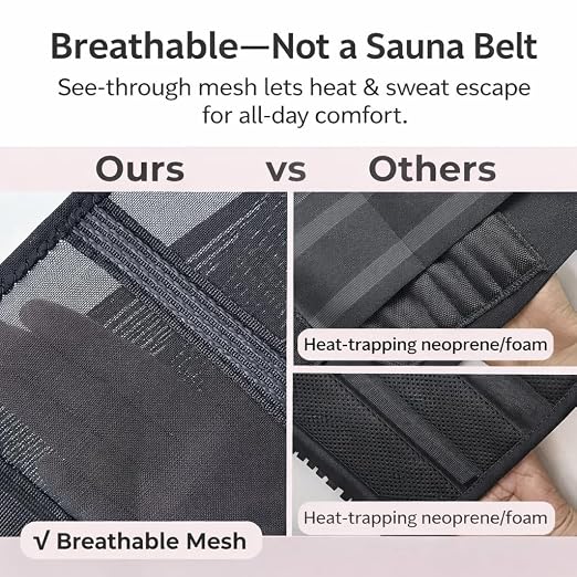 Ultra Breathable & Thin Back Brace for Lower Back Pain – Lightweight, Adjustable Back Brace Belt for Women and Men | Comfortable Lumbar Compression Brace for Sciatica, Scoliosis, Wear Under Clothing