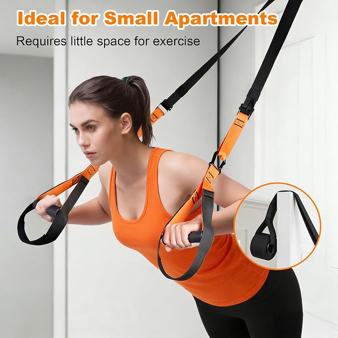 WELSPO Home Resistance Training Kit with 2 Resistance Bands | Exercise Guide & Door Anchor included,350lb Capacity, for Full Body Workout, Strength Training & Travel Fitness