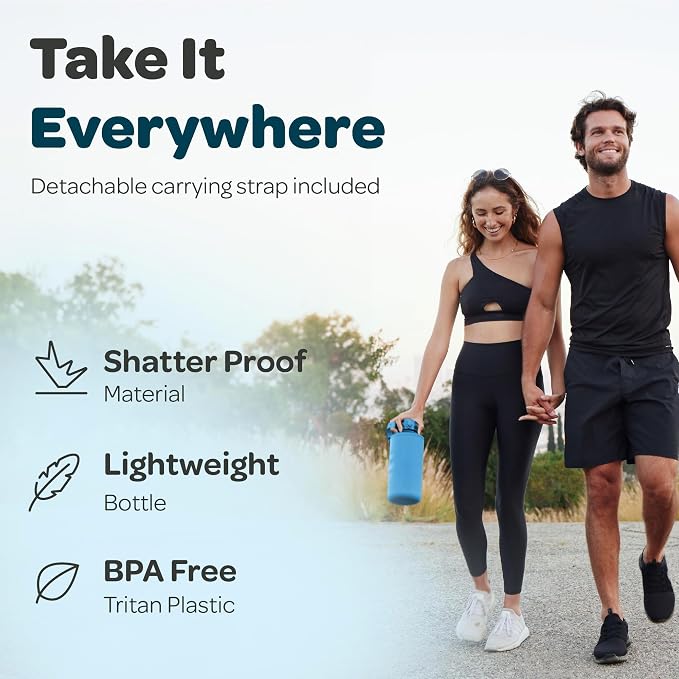 Hydracy Motivational Water Bottle with Time Marker & Fruit Infuser 64 oz | BPA-Free Tritan, Leakproof Flip-Top Lid,No-Sweat Sleeve,Carry Strap,Daily Intake Tracking for Gym,Sports,Outdoors