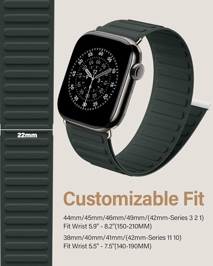Magnetic Link Sport Band Compatible with Apple Watch Bands for Men Women | Patented Solo Loop Band 40mm 38mm 41mm 44mm 45mm 42mm 49mm, Sport Strap for iWatch Series 11 10 9 8 7 6 5 4 3 2 1 Ultra SE