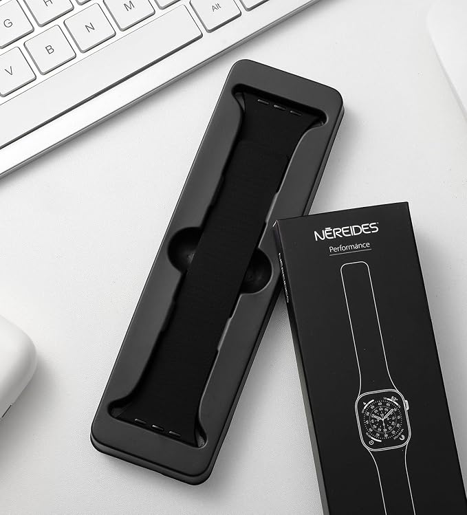 Magnetic Silicone Band Compatible with Apple Watch Band 42mm 41mm 40mm 38mm Series 11 10 9 8 7 6 5 4 3 & SE 3/2/1 Strong Magnetic Clasp, Waterproof & Adjustable (Black)