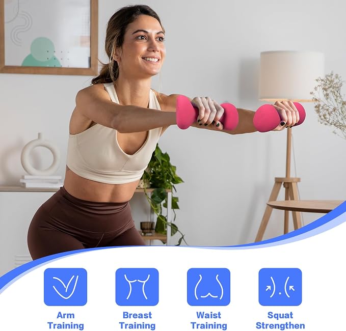 HXD-ERGO Ergonomic Dumbbells Weights Set-Hand Weights for Women at Home, Ear Dumbbells Weights for Pilates, Yoga, Jogging,StrengthTraining