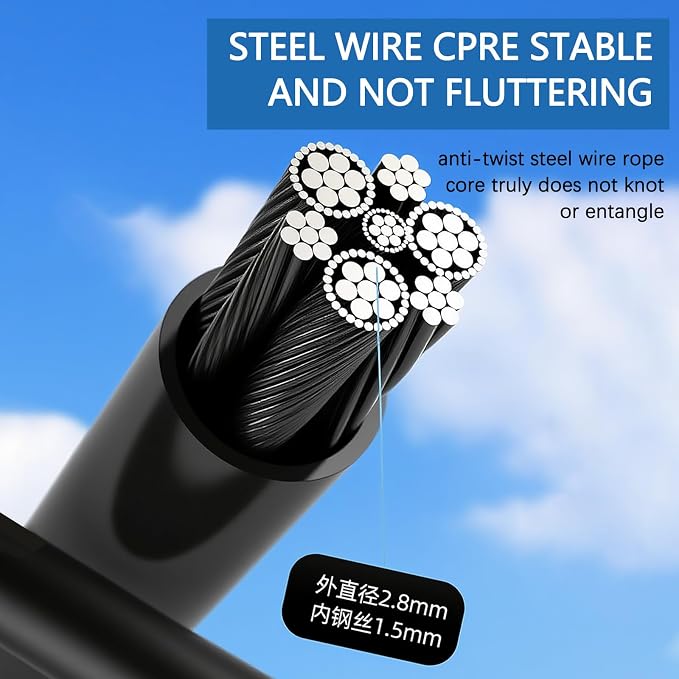 Ultra-Light Speed Rope Jump Rope with Black Ergonomic Handles,PVC Cable, Adjustable Length, for Cardio Training, CrossFit, Boxing