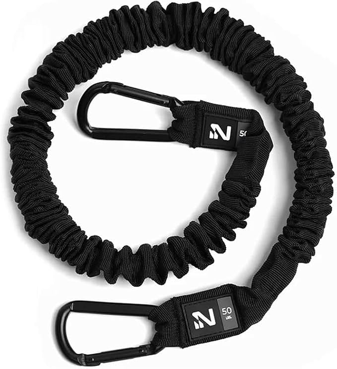 Resistance Band, Durable Exercise Band with Steel Carabiners for Neck Training, Strength Workouts, Stretching, and Rehab