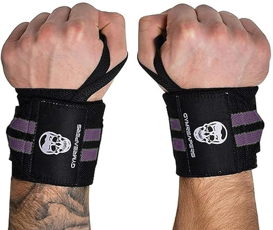 Gymreapers Weightlifting Wrist Wraps (IPF Approved) Professional Quality Wrist Support with Heavy Duty Thumb Loop - Best Wrap for Powerlifting Competition, Strength Training, Bodybuilding