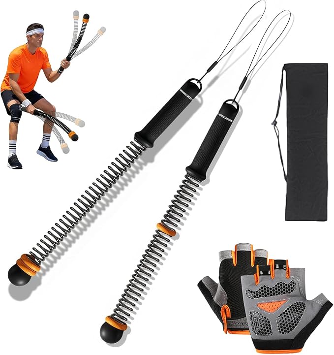 2 PCS Cordless Battle Ropes – Wireless & Ropeless Battle Ropes for Home Gym with Bag & Gloves, Adjustable Resistance & Non-Slip Handle, Low-Noise Exercise Rope for HIIT, Arm Toning & Cardio (Black)