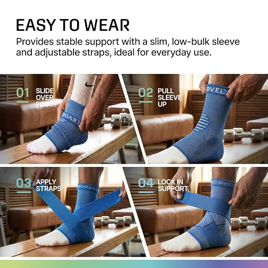 Modvel Foot & Ankle Brace Socks with Adjustable Support Strap – Compression Sleeve for Sprained Ankle, Plantar Fasciitis Relief Tendonitis & Arthritis, Stabilizing Foot & Ankle Support for Women & Men