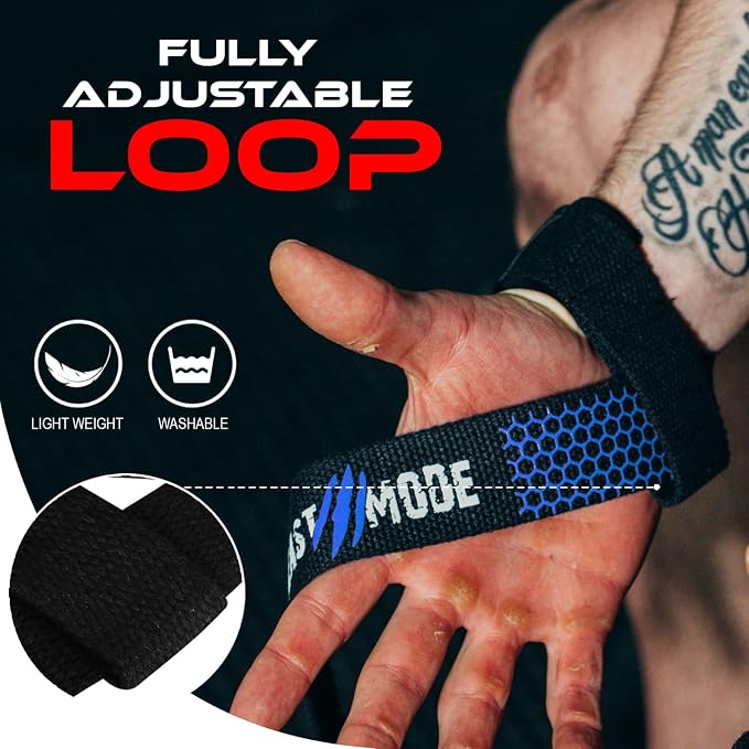 BEAST RAGE Lifting Wrist Straps for Weightlifting, Straps Gym Grip Power Workouts Lifting Straps Padded Neoprene & Premium Cotton Men Women, Deadlift Bodybuilding Exercise Lifting Straps