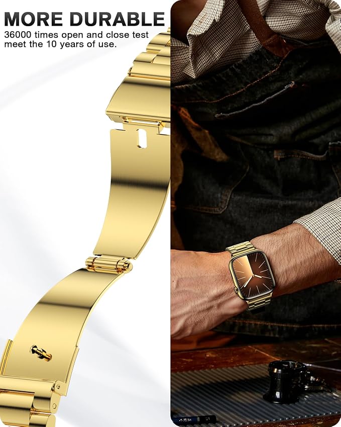 EPULY Metal Band Compatible with Apple Watch Bands for Men 49mm 46mm 45mm 44mm 42mm, Business Stainless Steel Strap for iWatch Series 11 10 9 8 7 6 5 4 3 2 1, SE3 2 1, Ultra3 2 1, No Tools Required | 49/46/45/44/42mm Stainless Steel Strap for Business ...