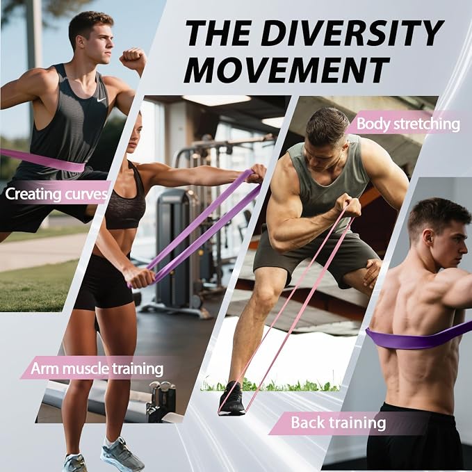 LEEKEY Pull Up Assistance Bands,Muit Levels Resistance Bands for Senior/Adults,Exercise Bands with Door Anchor, Strength Bands for Fitness Training, Physical Therapy,Home Gym Workouts