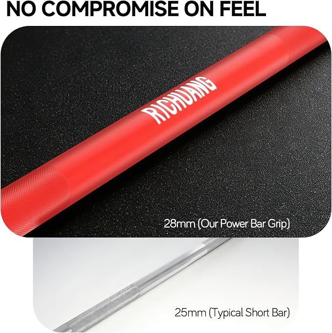 Ceramic Olympic Barbell 4/5/6FT – Short 2" Bar for Home Gym | Alloy/A3/45 steel. 400-500LB. 28mm knurled grip. Brass bushings. Squat, bench, deadlift, hip thrust. Fits standard plates.