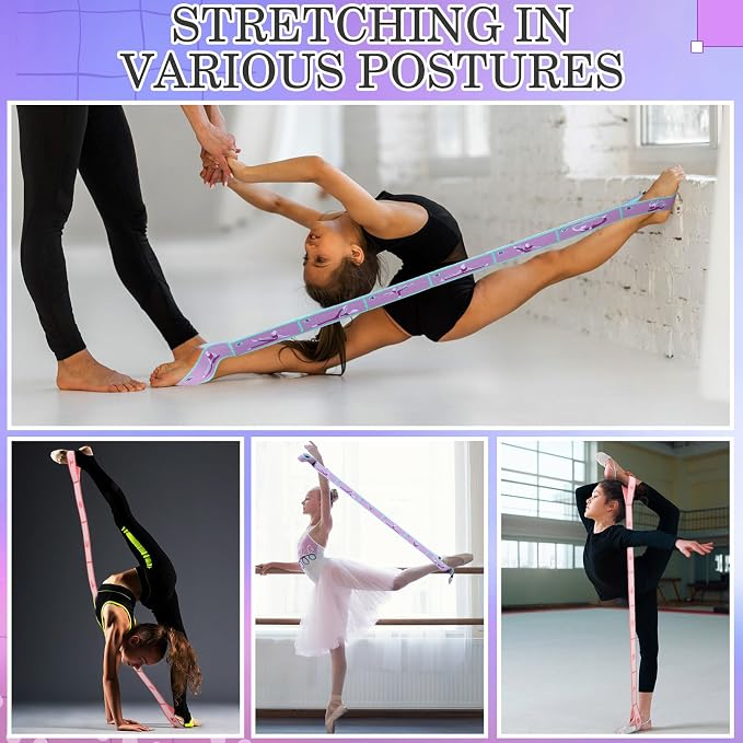 Stretch Strap for Kids Elastic Gymnastic Stretching Ballet Dance Band with 8 Loops Adjustable Exercise Training Resistance Strap for Children Stuff Pilates Latin Yoga Equipment