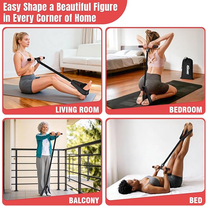 Upgraded Pedal Resistance Band with Handles, Multifunction Foot Pedal Resistance Bands for Abdomen,Waist,Arm, Core/ABS,Leg Workout at Home - Physical Therapy,Stretching,Strength Equipment