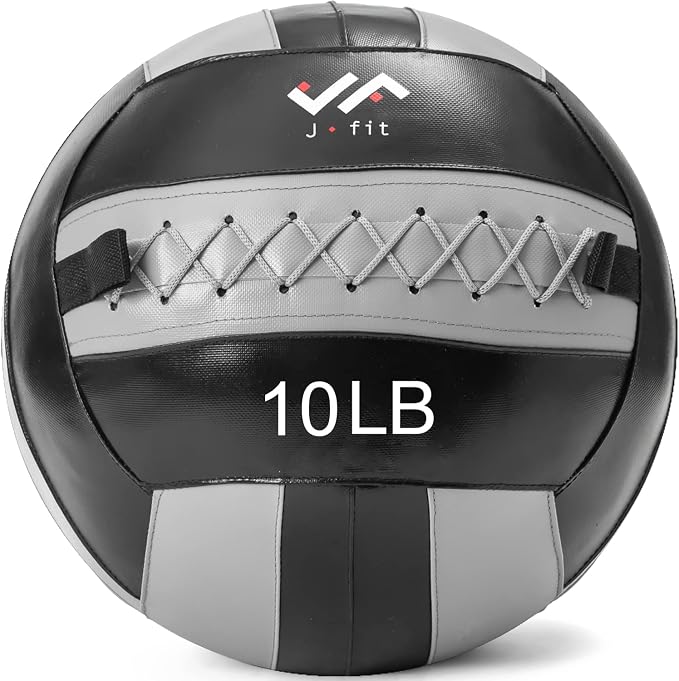 JFit Wall Ball – Premium Soft Weighted Exercise Ball for Strength, Conditioning, Gym & Home Workouts, 4-30 LB