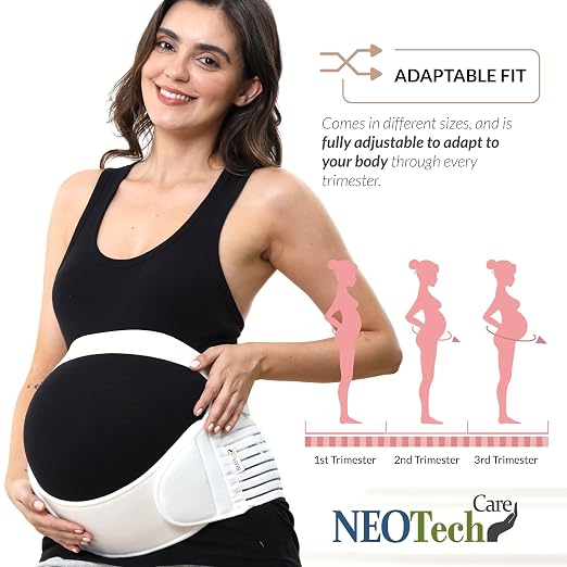 NeoTech Care Pregnancy Belly Band, Maternity Belt, for Pregnancy Belly Support, Back/Pelvic Support (Size S, Ivory Color)