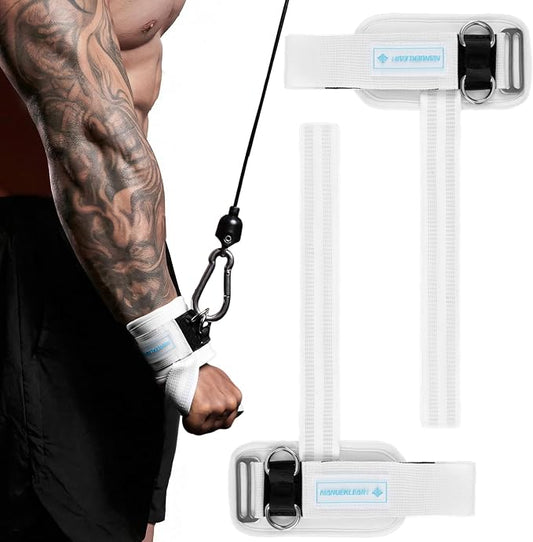 M MANUEKLEAR Wrist Straps for Weightlifting, Gym Lifting Straps with D Rings for Cable Machine,Weight Lifting Wrist Wraps for Men Women