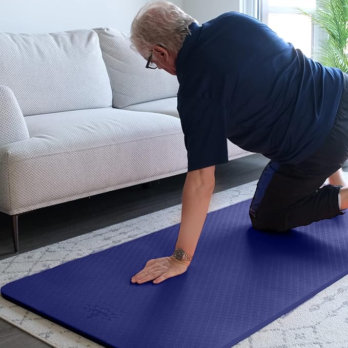 Hatha Yoga 4/5 inch TPE Yoga Mat Fitness & Exercise Mats Large Size 72"L x 32"W Non-Slip Anti-Tear For Women Men