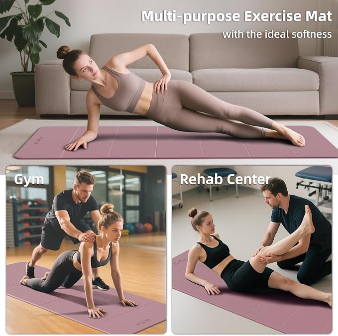 ILILI Foldable Yoga Mat 10mm, Extra Thick, Extra Long, 75x26x0.4 Inch, TPE | Non-Slip Grip, Easy Carry&Storage, Comfort Cushion, SGS Safe, Suitable for Yoga, Pilates, Home Exercise&Outdoor Travel