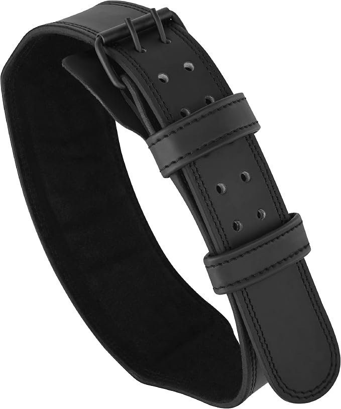 FISTRAGE Power Weight Lifting Leather Belt Gym Back Support Strap Training Fitness Exercise for Tough Workouts | Power Lifters | Supports Lumber Lower Back With Free Wrist Strap