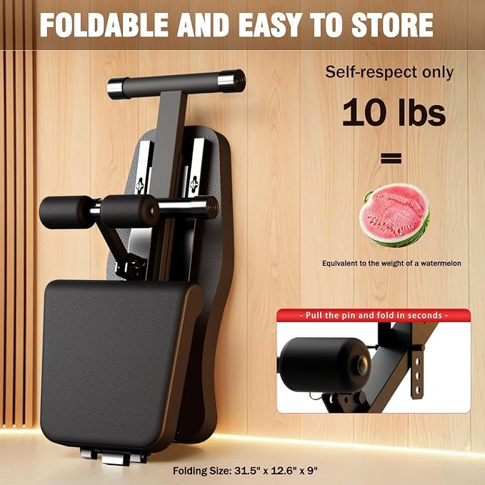 ALSO GO Adjustable Weight Bench, Workout Benches with Leg Extension, Foldable Incline Decline Bench Press, Roman Chair, Full Body Strength Training Equipment for Home Gym