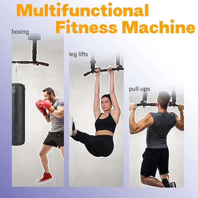 Wall Mounted Pull Up Bar Multifunctional Chin Up bar for Home Gym | Heavy Duty Multifunctional,Power Tower Set,Training Equipment Fitness Dip Stand,Supports to 440 Lbs