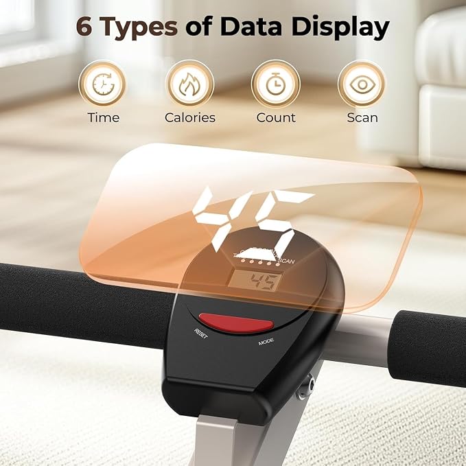 FEIERDUN Hydraulic Rowing Machine for Home, Compact Adjustable Rower with 12 Resistance Levels, 300LBS Weight Capacity, Full Body Workout Equipment
