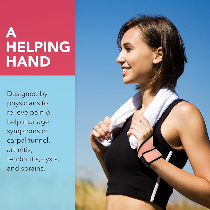 Dr. Arthritis Essentials Wrist Brace for Carpal Tunnel, Arthritis & Tendonitis Pain Relief – Adjustable Wrist Support for Night & Day, Wrist Splint for Sprains, Injury Recovery & Weak Wrists, Left or Right Hand, 2 Pack